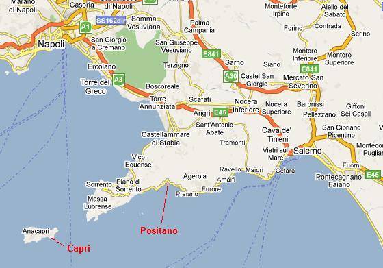 Amalfi Coast Drive Map Amalfi Coast Map